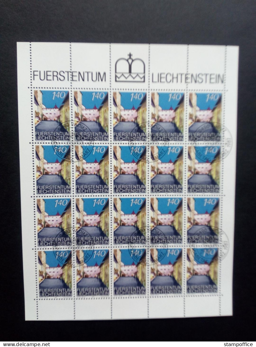 LIECHTENSTEIN MI-NR. 919-920 GESTEMPELT(USED) KLEINBOGENSATZ SCHLOSS VADUZ 1987 - Blocs & Feuillets