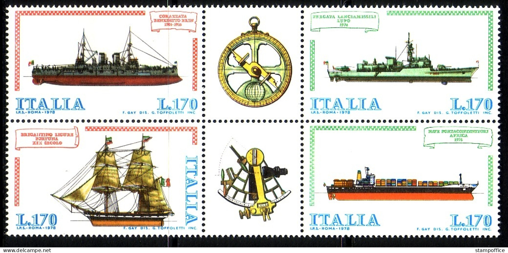 ITALIEN MI-NR. 1609-1612 POSTFRISCH(MINT) SCHIFFSBAU (II) PANZERSCHIFF FREGATTE CONTAINERSCHIFF - Ships