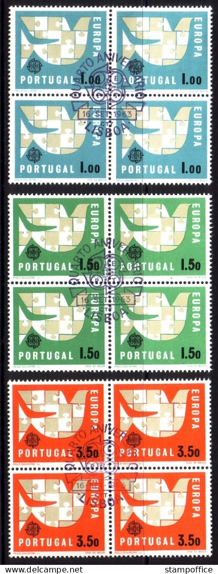 PORTUGAL MI-NR. 948-950 O 4er BLOCK EUROPA 1963 - 1963