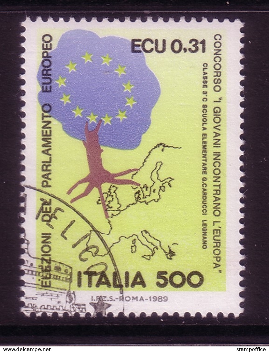 ITALIEN MI-NR. 2083 GESTEMPELT MITLÄUFER 1989 DIREKTWAHLEN ZUM EUROPÄISCHEN PARLAMENT BAUM - Idee Europee