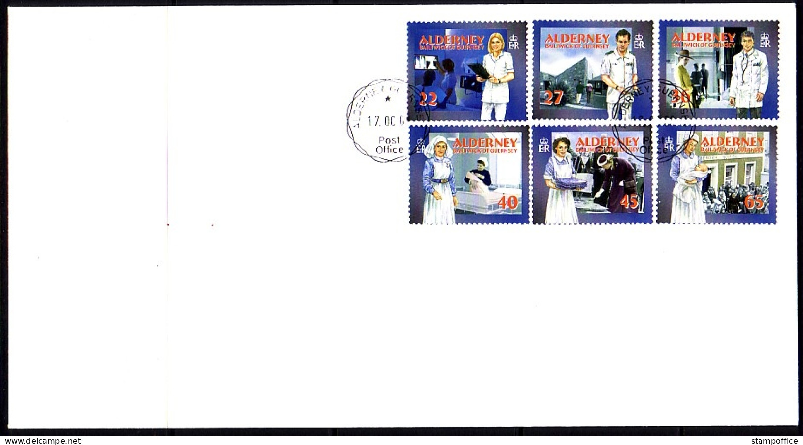 ALDERNEY MI-NR. 167-172 C FDC SOZIALE DIENSTE(I) - GESUNDHEITSWESEN 2001 - Alderney