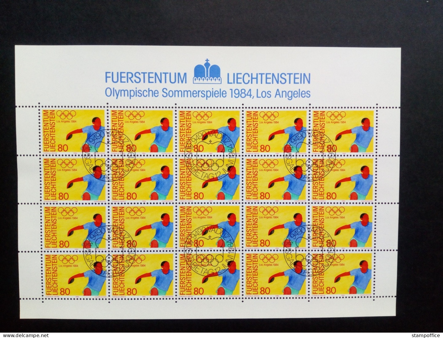 LIECHTENSTEIN MI-NR. 846-848 GESTEMPELT(USED) KLEINBOGENSATZ SOMMEROLYMPIADE LOS ANGELES 1984 - Blocs & Feuillets