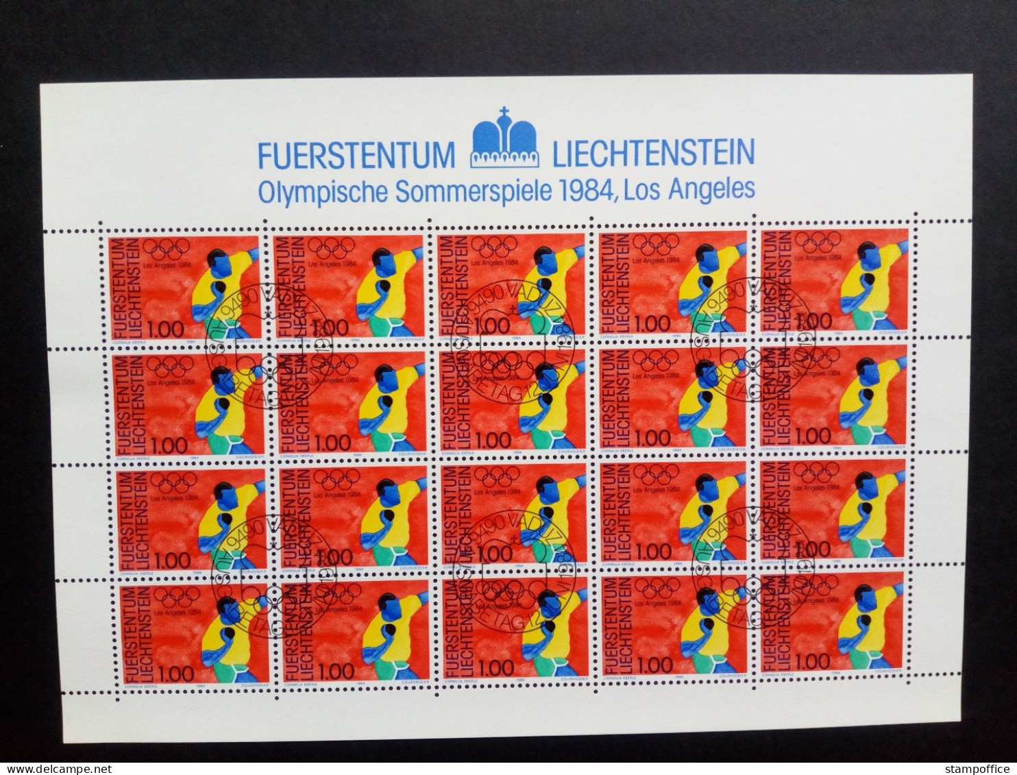 LIECHTENSTEIN MI-NR. 846-848 GESTEMPELT(USED) KLEINBOGENSATZ SOMMEROLYMPIADE LOS ANGELES 1984 - Blocs & Feuillets