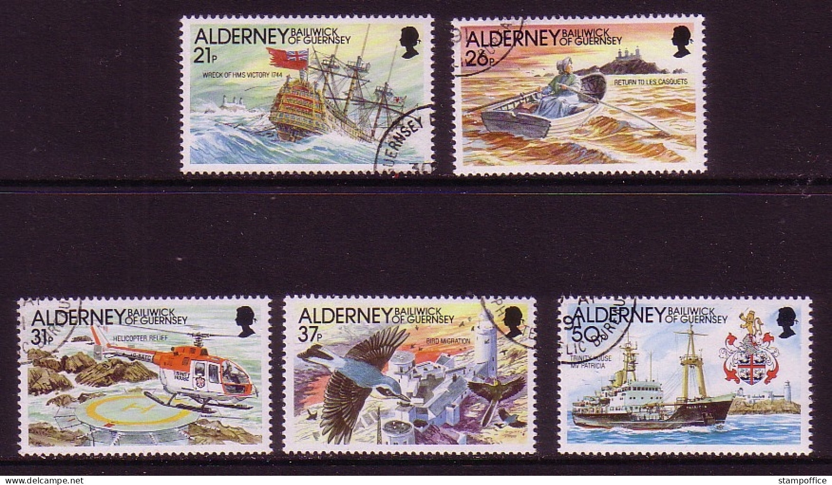 ALDERNEY MI-NR. 49-53 GESTEMPELT(USED) LEUCHTFEUER 1991 LEUCHTTURM - Alderney