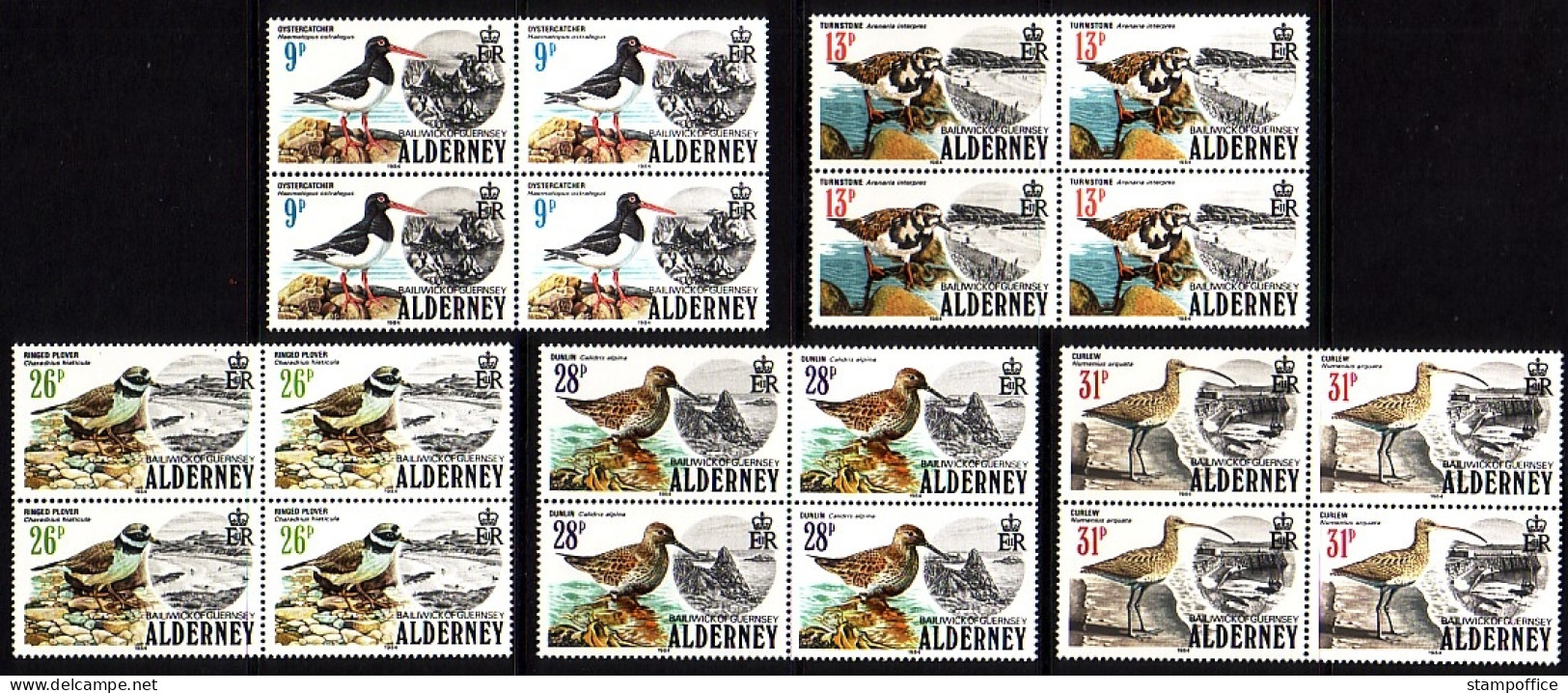 ALDERNEY MI-NR. 13-17 POSTFRISCH(MINT) 4er BLOCK SEEVÖGEL 1984 - Alderney