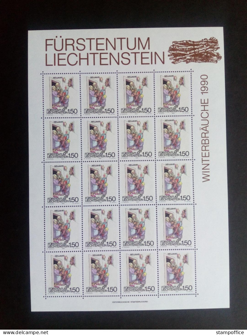 LIECHTENSTEIN MI-NR. 1008-1010 POSTFRISCH(MINT) KLEINBOGENSATZ WINTERBRÄUCHE 1990 NIKOLAUS SILVESTER NEUJAHR - Blocs & Feuillets