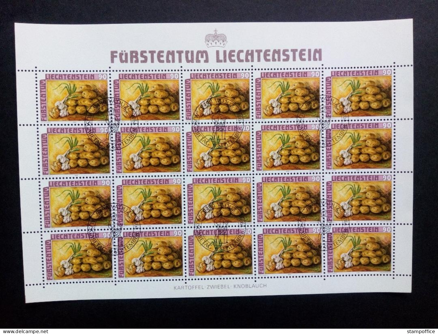 LIECHTENSTEIN MI-NR. 904-906 GESTEMPELT(USED) KLEINBOGENSATZ ACKERFRÜCHTE 1986 - Blocs & Feuillets