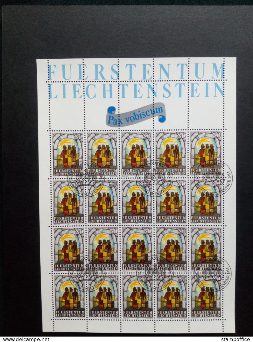 LIECHTENSTEIN MI-NR. 861-863 GESTEMPELT(USED) KLEINBOGENSATZ WEIHNACHTEN 1984 - Blocs & Feuillets