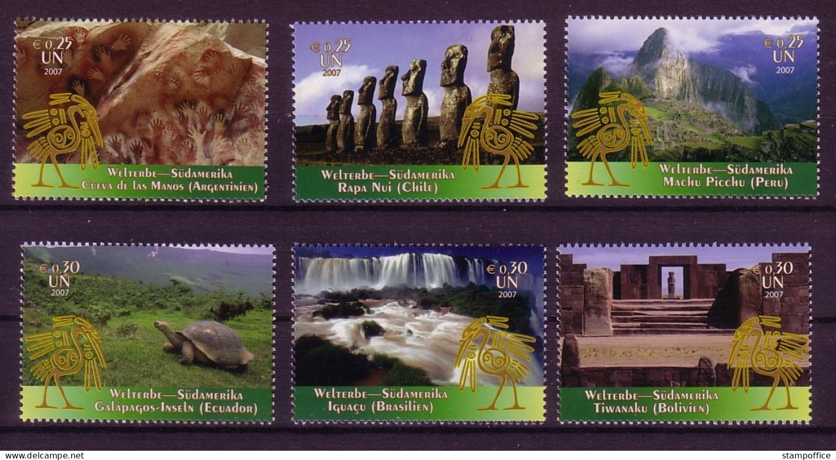 UNO WIEN MI-NR. 506-511 POSTFRISCH(MINT) KULTUR- Und NATURERBE Der MENSCHHEIT SÜDAMERIKA 2007 - Unused Stamps