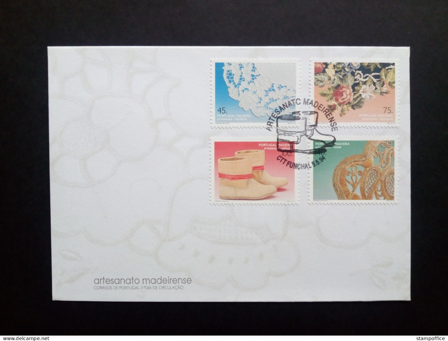 MADEIRA MI-NR. 172-175 A FDC KUNSTHANDWERK (I) SCHUHE WANDTEPPICH 1994 - Madeira