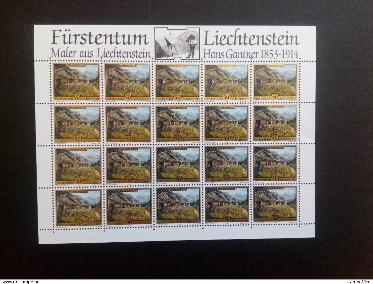 LIECHTENSTEIN MI-NR. 1056-1058 POSTFRISCH(MINT) KLEINBOGENSATZ GEMÄLDE Von HANS GANTNER 1993 - Blocs & Feuillets