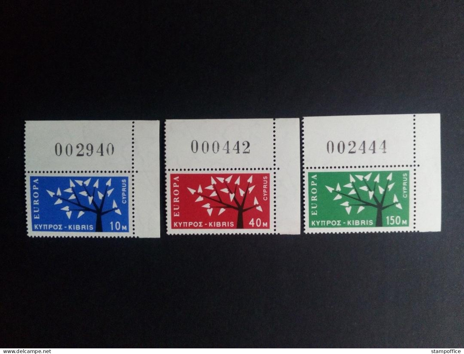 ZYPERN MI-NR. 215-217 POSTFRISCH(MINT) ECKRANDSATZ EUROPA CEPT 1962 STILISIERTER BAUM - Unused Stamps