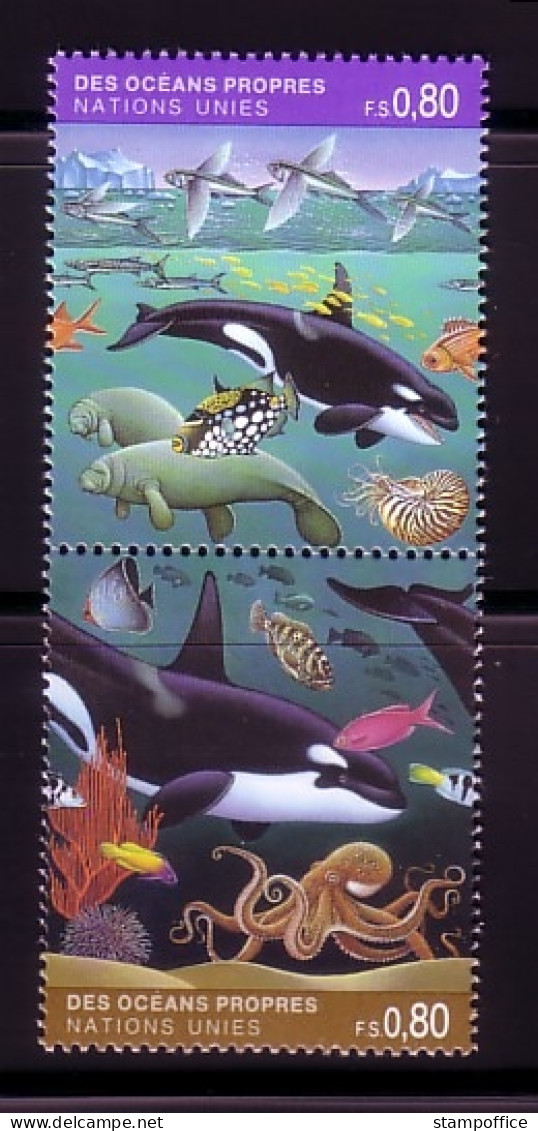 UNO GENF MI-Nr. 213-214 POSTFRISCH(MINT) SAUBERE MEERE 1992 FISCHE WAL KRAKE - Delfines