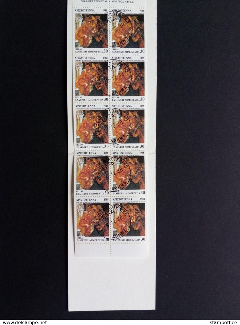 GRIECHENLAND MH Mit 10 X 1713 GESTEMPELT(USED) WEIHNACHTEN 1988 GEMÄLDE EL GRECO - Postzegelboekjes