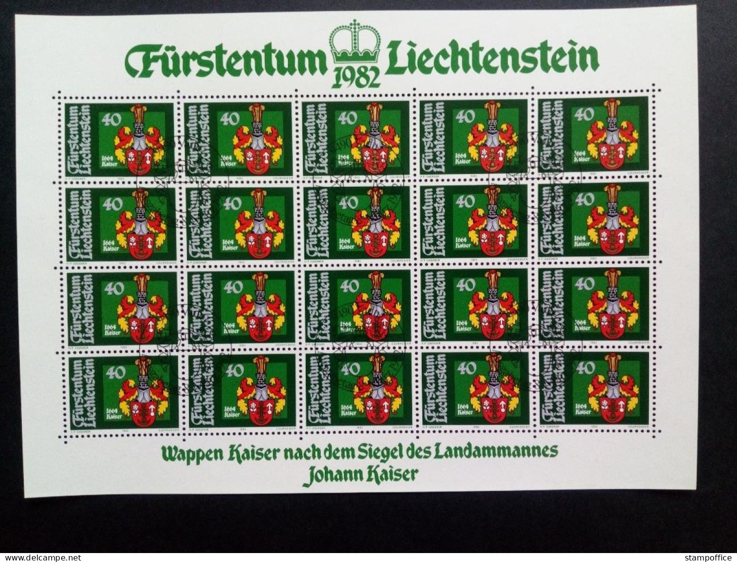 LIECHTENSTEIN MI-NR. 793-796 GESTEMPELT(USED) KLEINBOGENSATZ WAPPEN (III) 1982 - Blocs & Feuillets