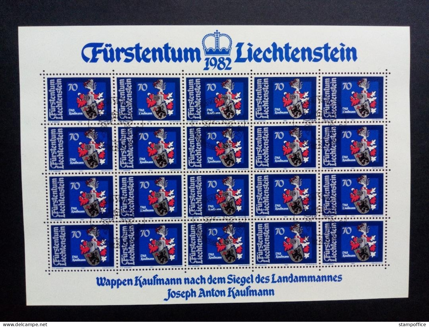 LIECHTENSTEIN MI-NR. 793-796 GESTEMPELT(USED) KLEINBOGENSATZ WAPPEN (III) 1982 - Blocs & Feuillets