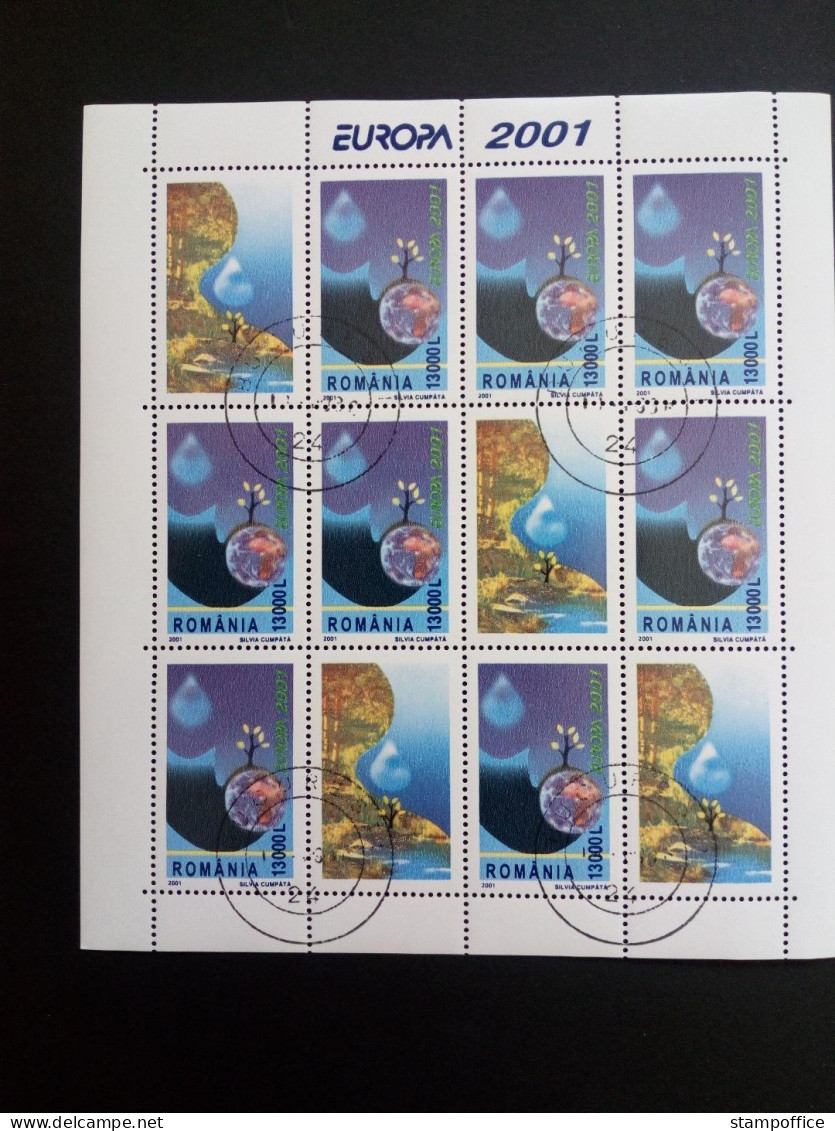 RUMÄNIEN MI-NR. 5573 GESTEMPELT(USED) KLEINBOGEN EUROPA 2001 WASSER - 2001