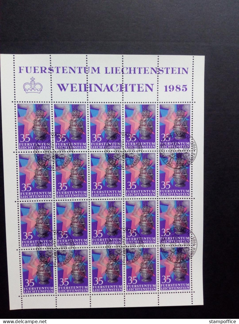 LIECHTENSTEIN MI-NR. 884-886 GESTEMPELT(USED) KLEINBOGENSATZ WEIHNACHTEN 1985 - Blocs & Feuillets