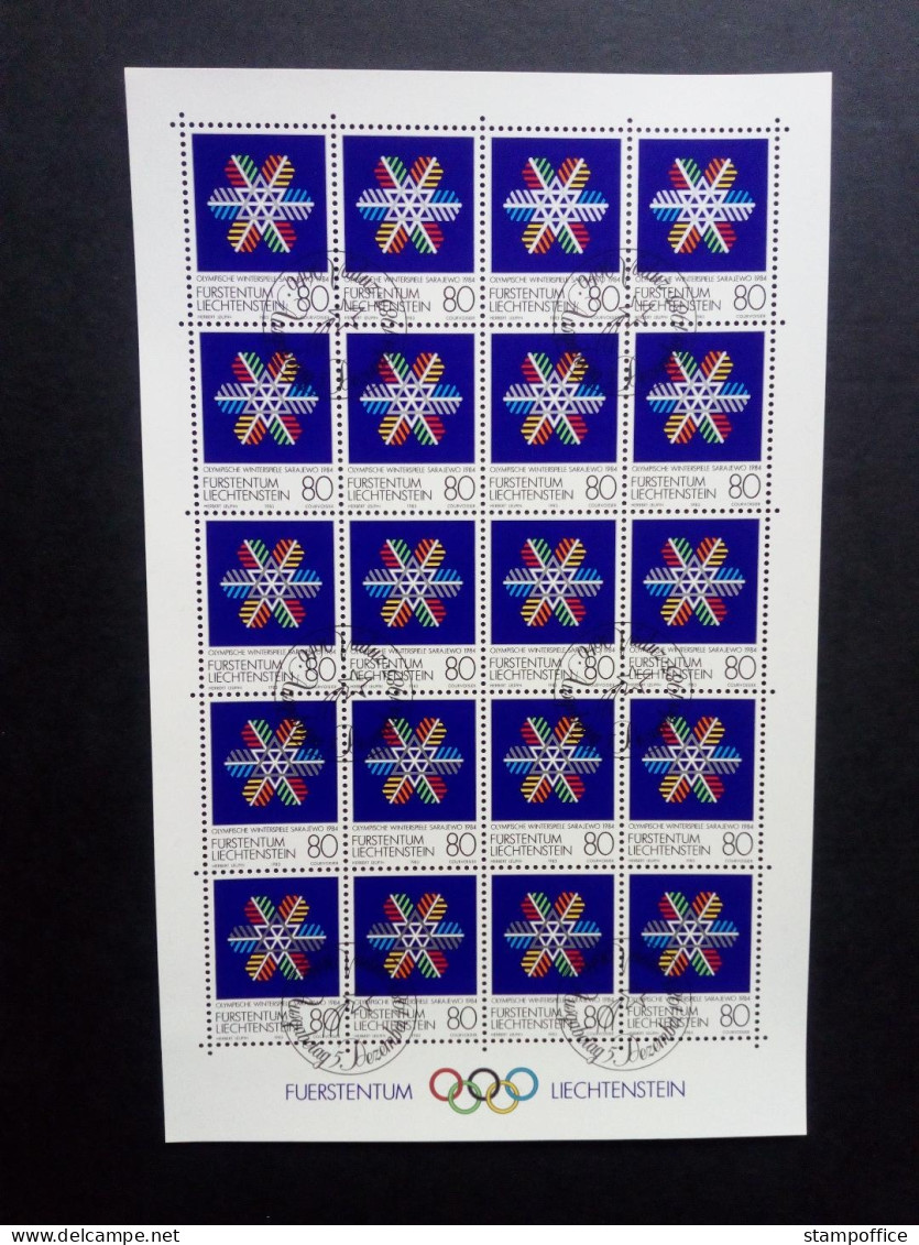 LIECHTENSTEIN MI-NR. 834-836 GESTEMPELT(USED) KLEINBOGENSATZ OLYMPISCHE WINTERSPIELE SARAJEVO 1984 - Blocs & Feuillets