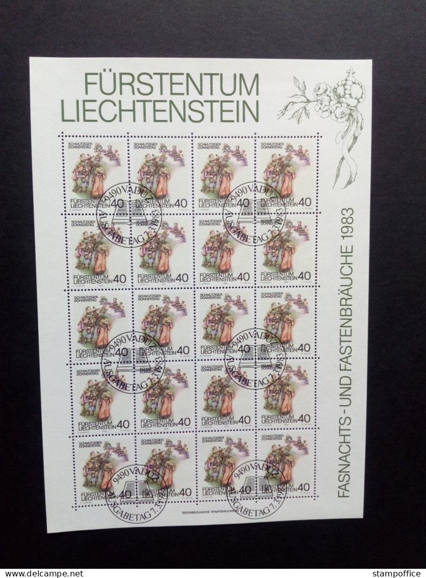 LIECHTENSTEIN MI-NR. 818-820 GESTEMPELT(USED) KLEINBOGENSATZ FASTNACHTSBRÄUCHE 1983 - Blocs & Feuillets