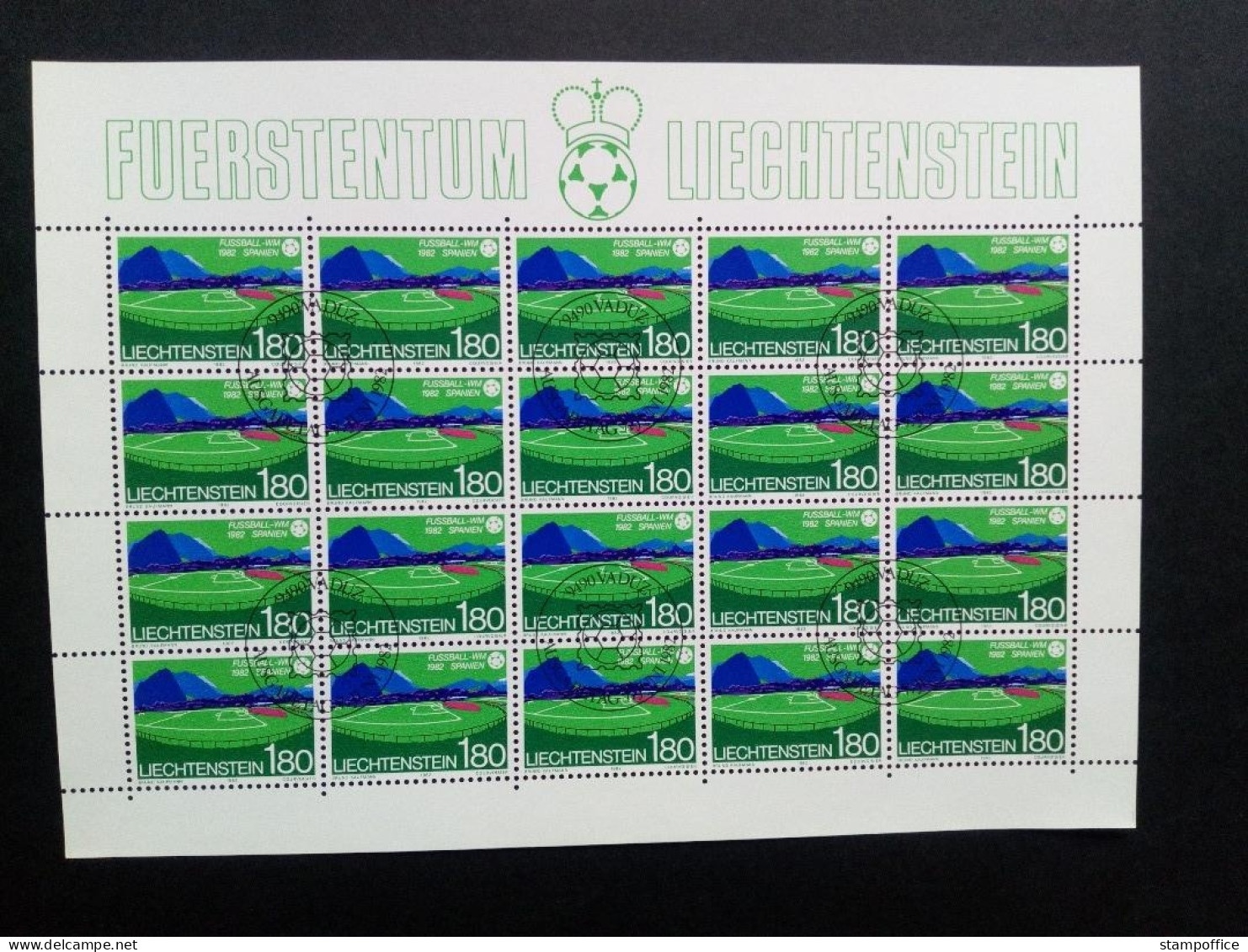 LIECHTENSTEIN MI-NR. 799-801 GESTEMPELT(USED) KLEINBOGENSATZ FUSSBALL WELTMEISTERSCHAFT 1982 SPANIEN - Blocs & Feuillets