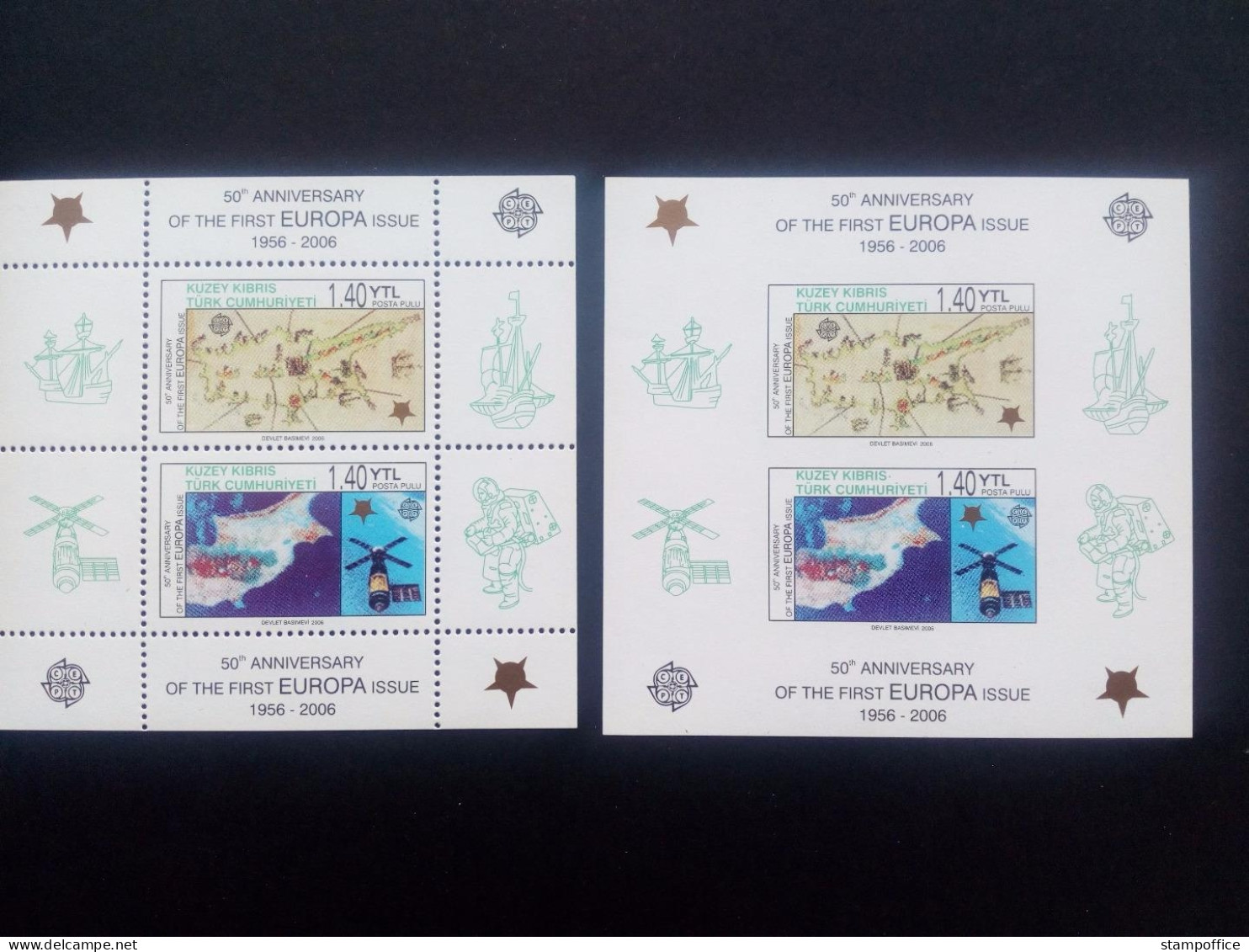 TÜRKISCH ZYPERN BLOCK 24 A + B POSTFRISCH(MINT) 50 JAHRE EUROPAMARKEN 2006 - Unused Stamps