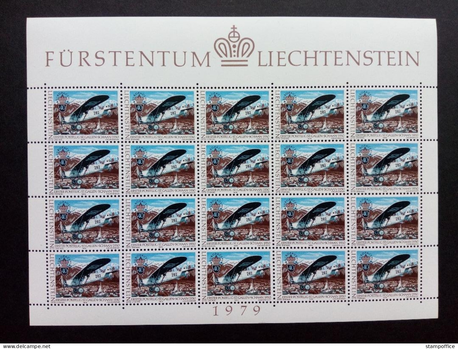 LIECHTENSTEIN MI-NR. 723-724 POSTFRISCH(MINT) KLEINBOGENSATZ EUROPA CEPT 1979 ZEPPELIN FLUGZEUG - 1979