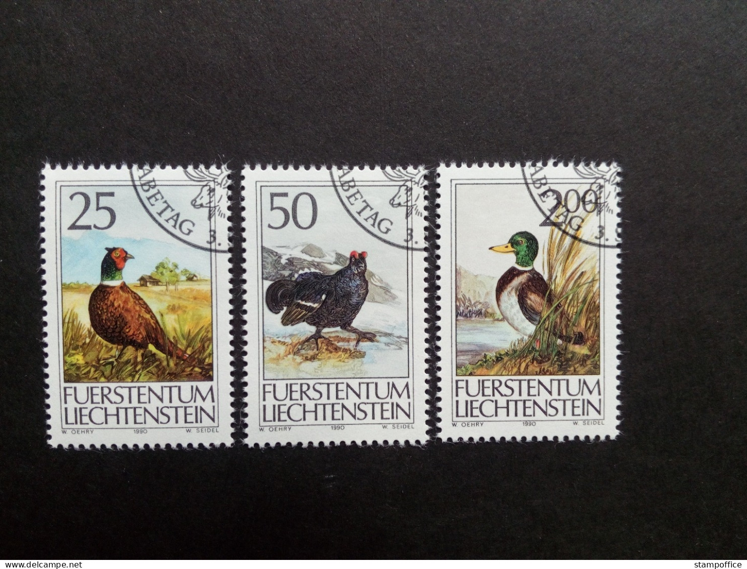 LIECHTENSTEIN MI-NR. 997-999 GESTEMPELT(USED) JAGDWESEN 1990 FASAN BIRKHAHN ENTE - Used Stamps
