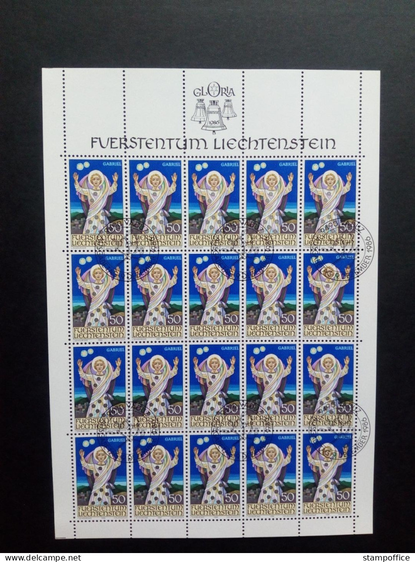 LIECHTENSTEIN MI-NR. 910-912 GESTEMPELT(USED) KLEINBOGENSATZ WEIHNACHTEN 1986 ERZENGEL - Blocs & Feuillets