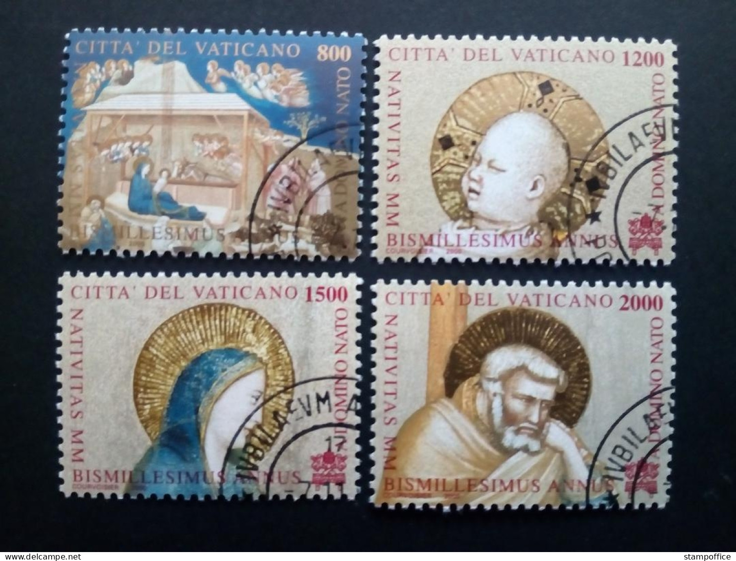 VATIKAN MI-NR. 1358-1361 GESTEMPELT WEIHNACHTEN 2000 FRESKO - Used Stamps