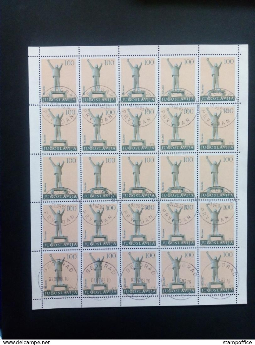 JUGOSLAWIEN MI-NR. 1991 A GESTEMPELT(USED) BOGEN DENKMAL VOLKSAUFSTAND 1983 - Blocs-feuillets