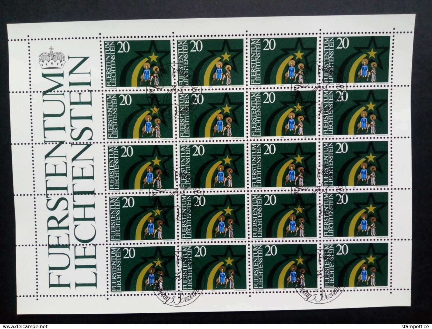 LIECHTENSTEIN MI-NR. 831-833 GESTEMPELT(USED) KLEINBOGENSATZ WEIHNACHTEN 1983 WEIHNACHTSSTERNE - Blocs & Feuillets