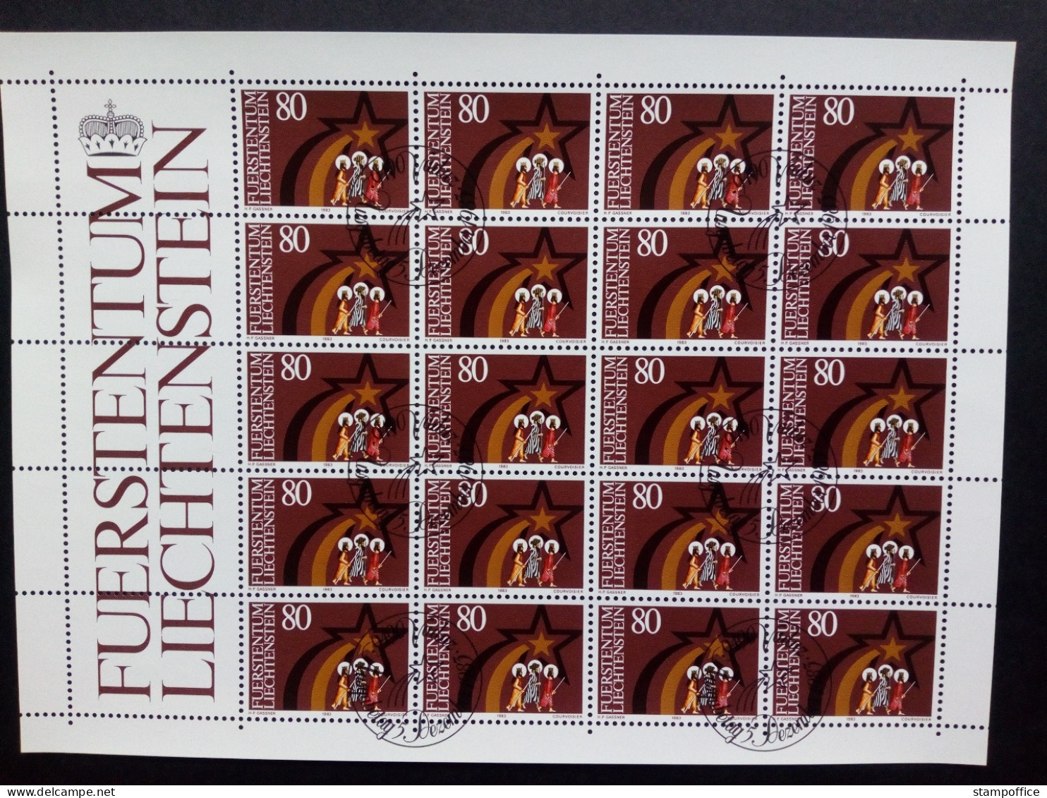 LIECHTENSTEIN MI-NR. 831-833 GESTEMPELT(USED) KLEINBOGENSATZ WEIHNACHTEN 1983 WEIHNACHTSSTERNE - Blocs & Feuillets