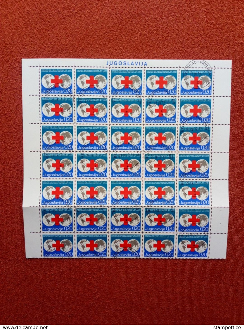 JUGOSLAWIEN ZWANGSZUSCHLAGMARKE MI-NR. 42 GESTEMPELT BOGENTEIL(35) ROTES KREUZ 1972 - Used Stamps