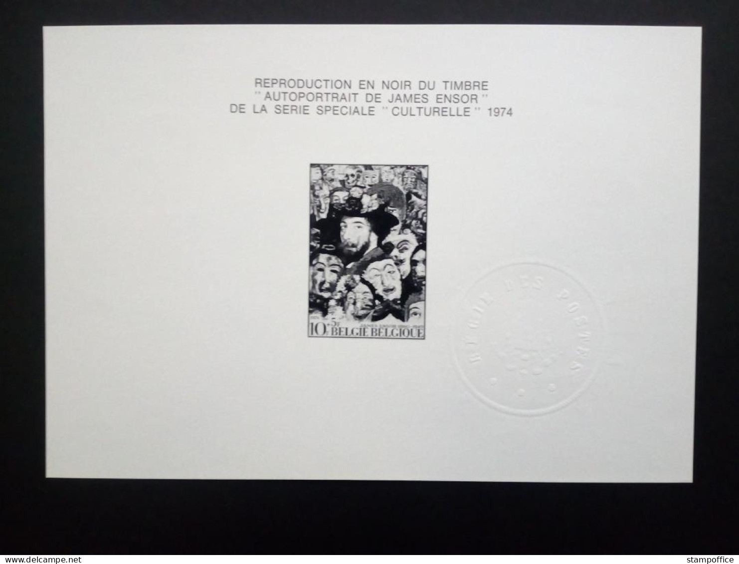 BELGIEN MI-NR. 1763 POSTFRISCH(MINT) IM SCHWARZDRUCKBLOCK KULTUR 1974 JAMES ENSOR - Zwart-witblaadjes [ZN & GC]
