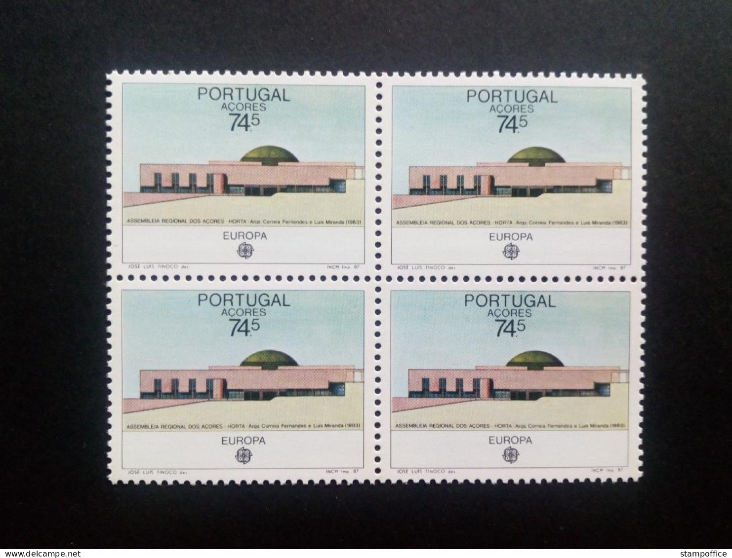 AZOREN MI-NR. 383 POSTFRISCH(MINT) 4er BLOCK EUROPA 1987 MODERNE ARCHITEKTUR - 1987