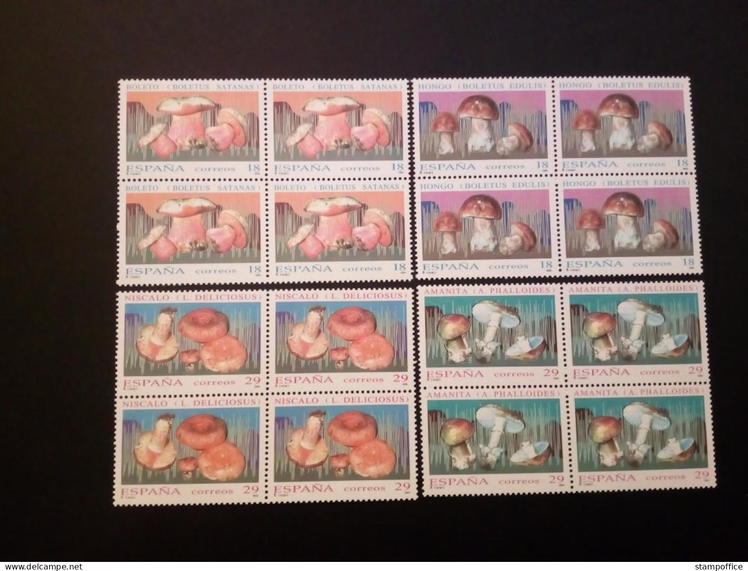 SPANIEN MI-NR. 3140-3143 POSTFRISCH(MINT) 4er BLOCK PILZE (II) 1994 STEINPILZ KNOLLENBLÄTTERPILZ - Champignons