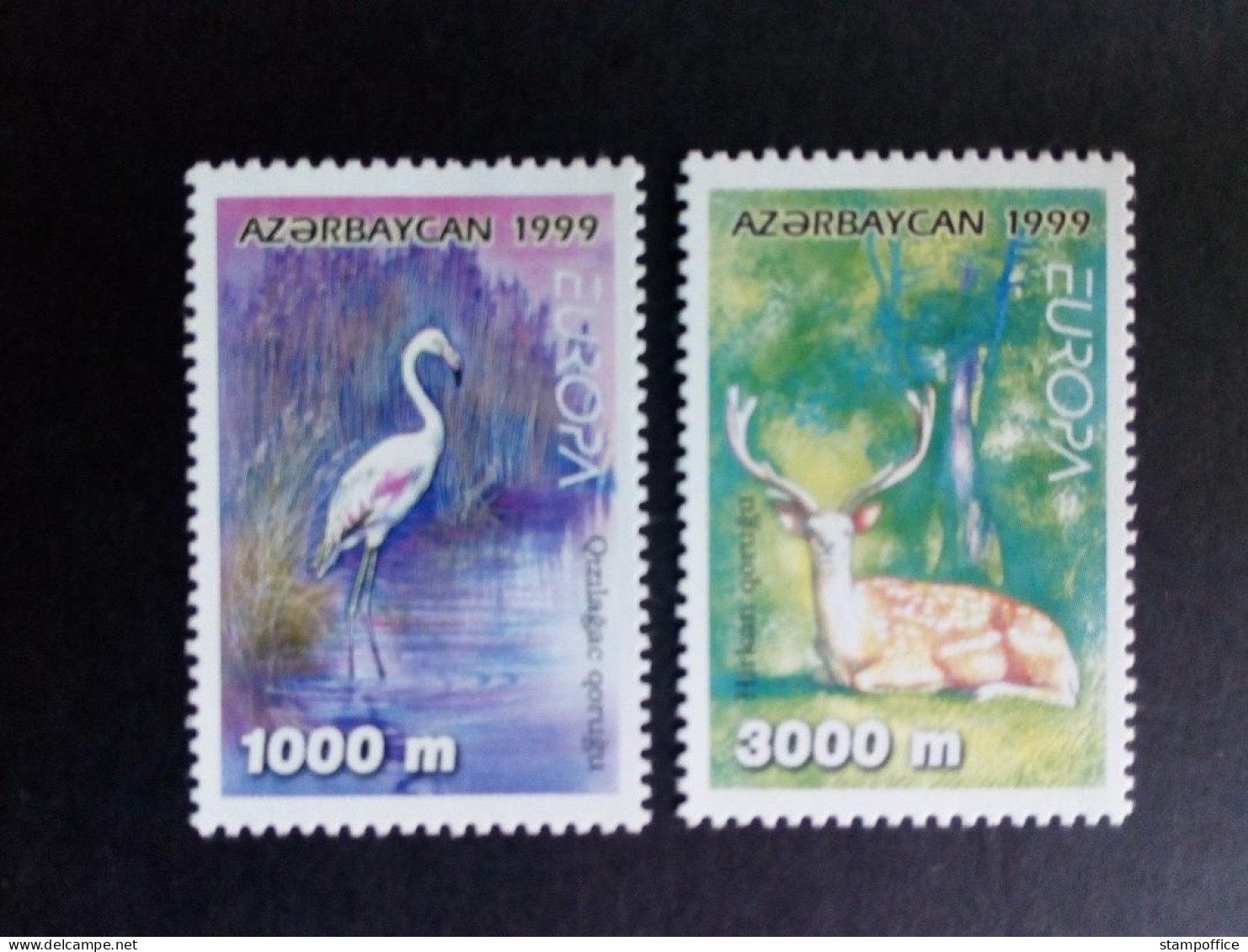 ASERBAIDSCHAN MI-NR. 442-443 POSTFRISCH(MINT) EUROPA 1999 - NATUR- Und NATIONALPARKS FLAMINGO HIRSCH - 1999