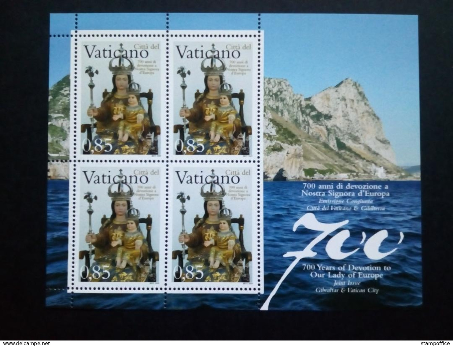 VATIKAN MI-NR. 1637 POSTFRISCH(MINT) KLEINBOGEN 700 JAHRE VEREHRUNG FRAU VON EUROPA 2009 - Blocchi E Foglietti