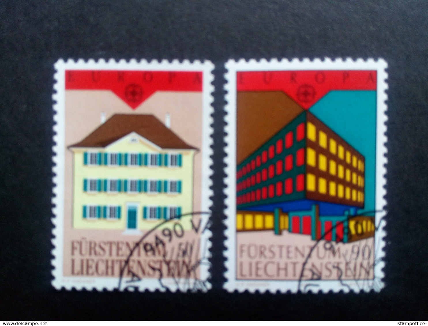 LIECHTENSTEIN MI-NR. 984-985 GESTEMPELT(USED) EUROPA 1990 POSTALISCHE EINRICHTUNG - 1990