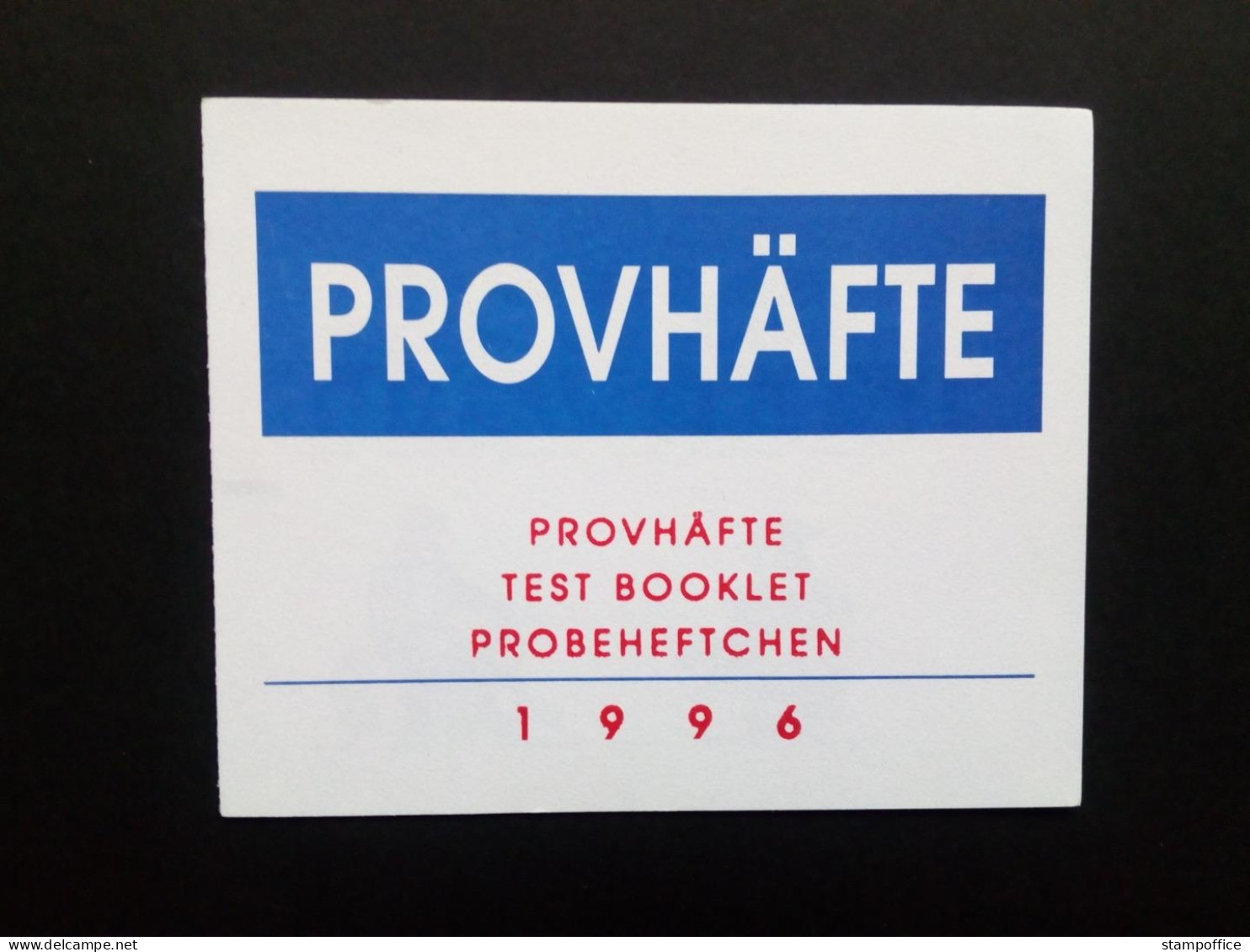 SCHWEDEN PROVHÄFTE MI-NR. 1964-1967 BLAU TAG DER BRIEFMARKE PROBEHEFTCHEN 1996 - Probe- Und Nachdrucke