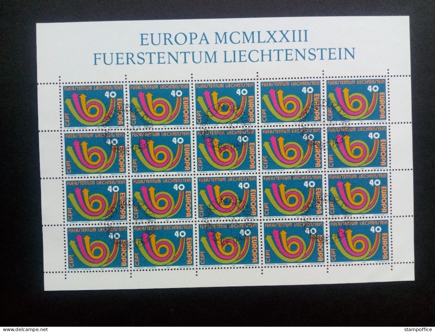 LIECHTENSTEIN MI-NR. 579-580 GESTEMPELT(USED) KLEINBOGENSATZ EUROPA 1973 POSTHORN - 1973