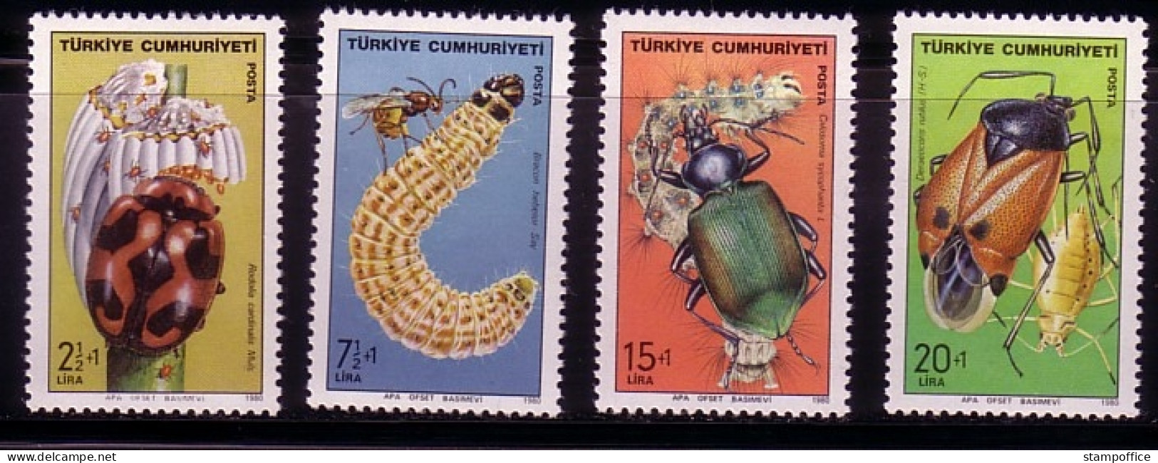 TÜRKEI MI-NR. 2529-2532 POSTFRISCH(MINT) NÜTZLICHE INSEKTEN 1980 MARIENKÄFER - Unused Stamps