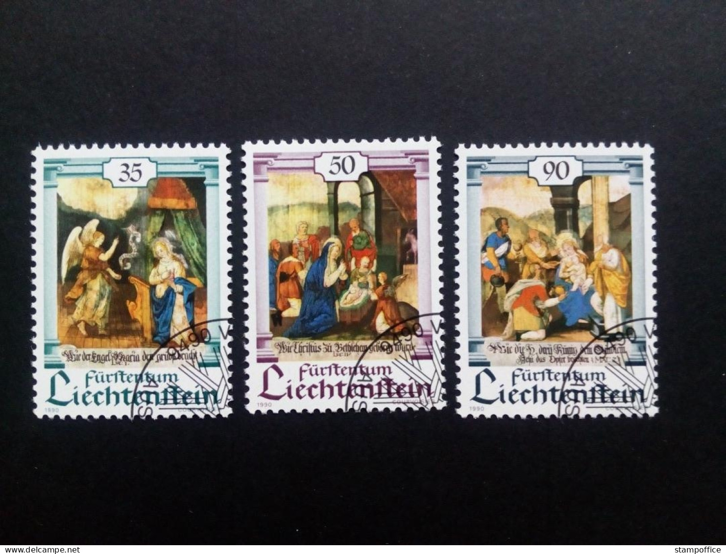 LIECHTENSTEIN MI-NR. 1005-1007 GESTEMPELT(USED) WEIHNACHTEN 1990 - Used Stamps