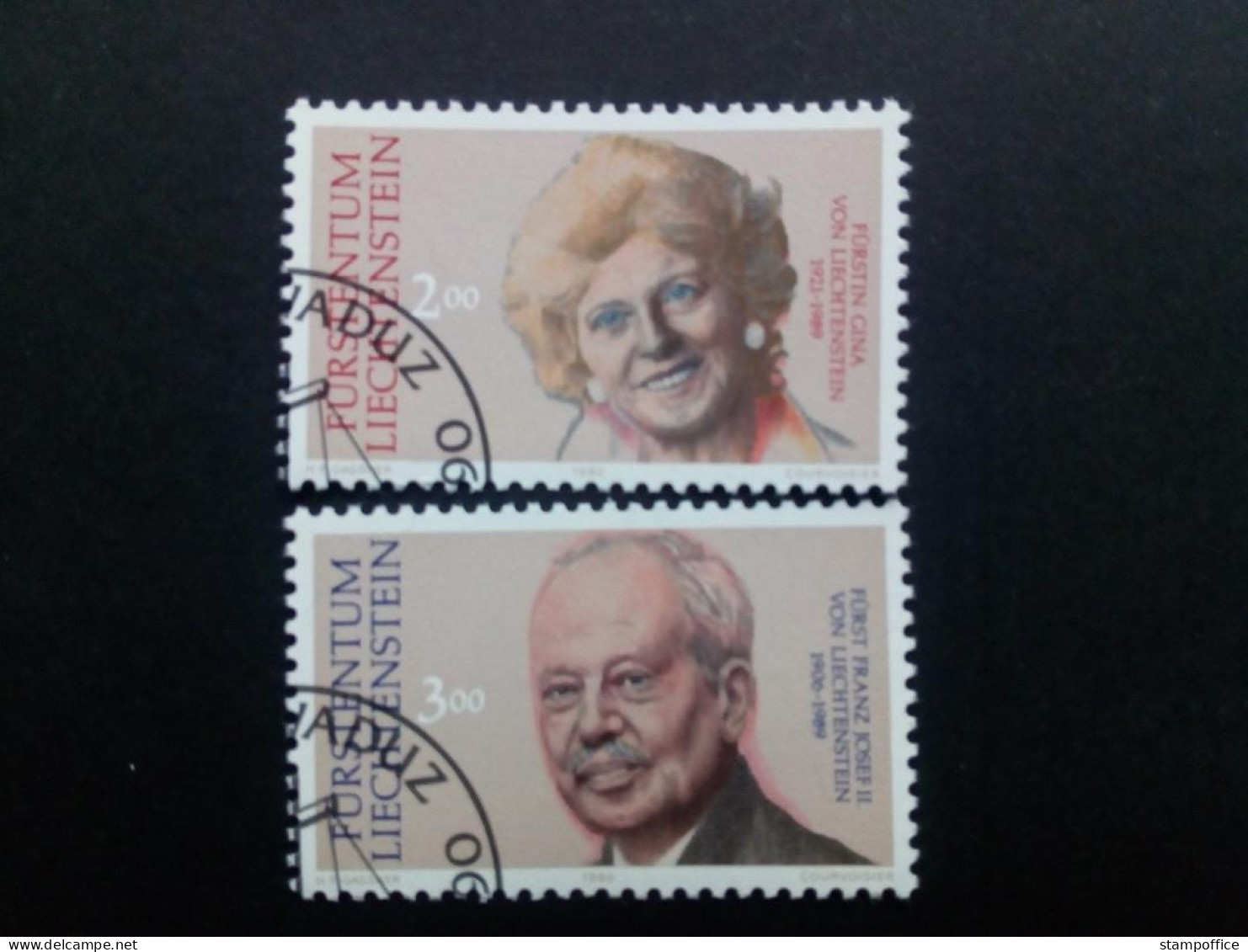 LIECHTENSTEIN MI-NR. 988-989 GESTEMPELT TOD DES FÜRSTENPAAR FRANZ JOSEF II UND FÜRSTIN GINA - Used Stamps