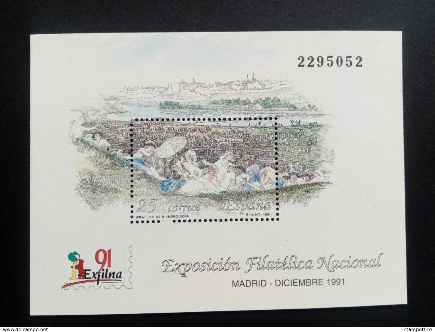 SPANIEN BLOCK 41 POSTFRISCH EXFILNA '91 MADRID SKIZZE VON GOYA - Blocks & Sheetlets & Panes