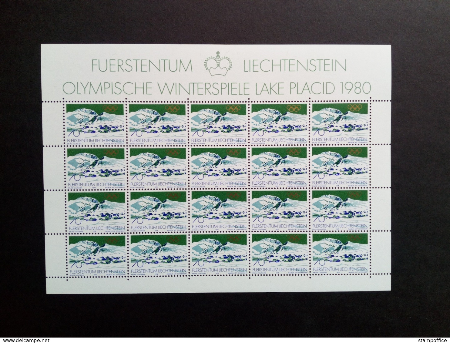 LIECHTENSTEIN MI-NR. 735-737 POSTFRISCH(MINT) KLEINBOGENSATZ WINTEROLYMPIADE LAKE PLACID 1980 - Hiver 1980: Lake Placid