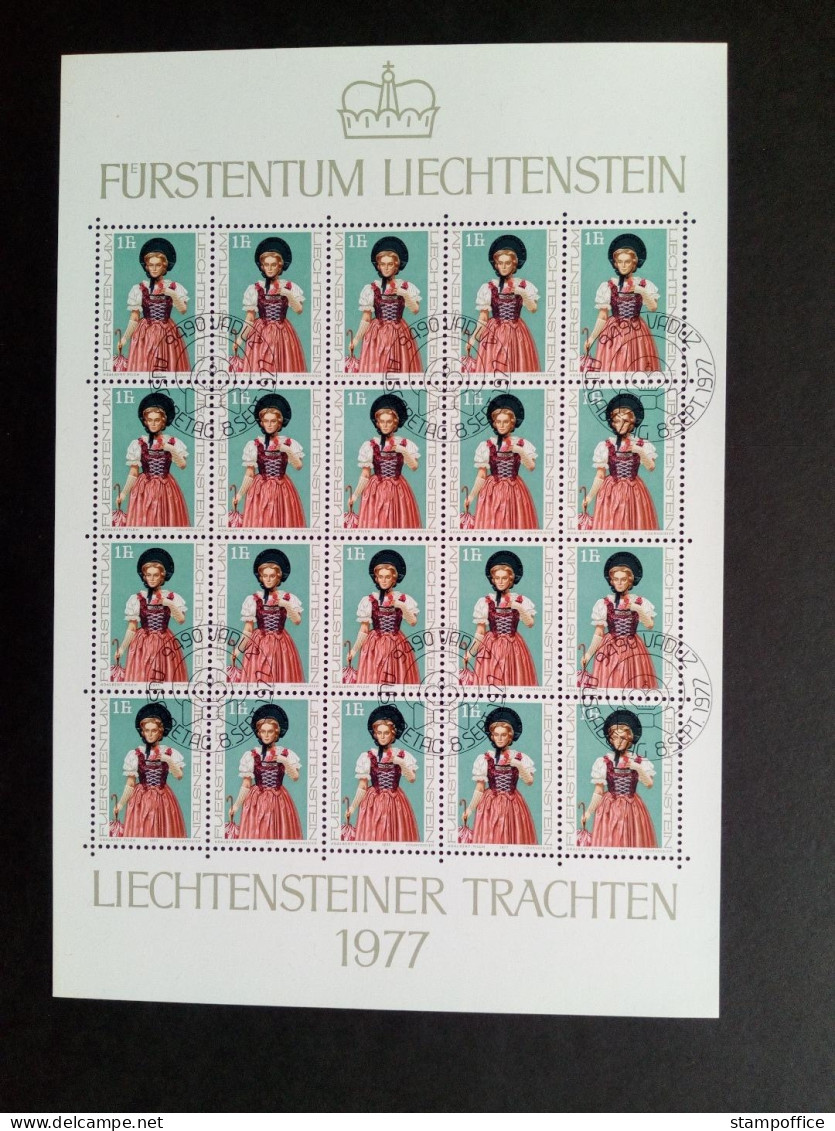 LIECHTENSTEIN MI-NR. 684-686 GESTEMPELT(USED) KLEINBOGENSATZ LIECHTENSTEINER TRACHTEN (I) 1977 - Blocs & Feuillets