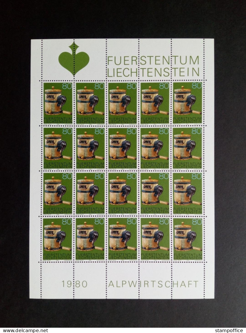 LIECHTENSTEIN MI-NR. 747-749 POSTFRISCH(MINT) KLEINBOGENSATZ ALPWIRTSCHAFTSGERÄTE 1980 - Blocs & Feuillets