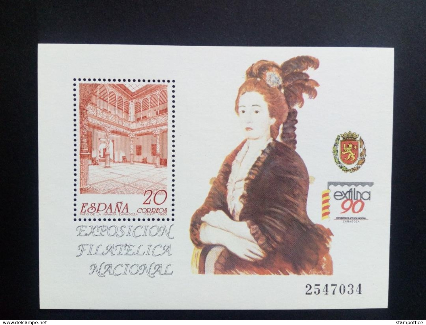 SPANIEN BLOCK 36 POSTFRISCH EXFILNA '90 SARAGOSSA GEMÄLDE VON GOYA - Blocs & Feuillets